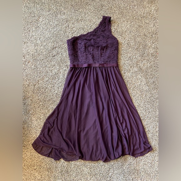 David's Bridal | Dresses | Davids Bridal Purple Offshoulder Dress ...